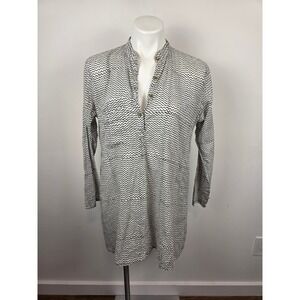 Roberta‎ Roller Rabbit Tunic Dress Top Women's Small Chevron Print Long Sleeve